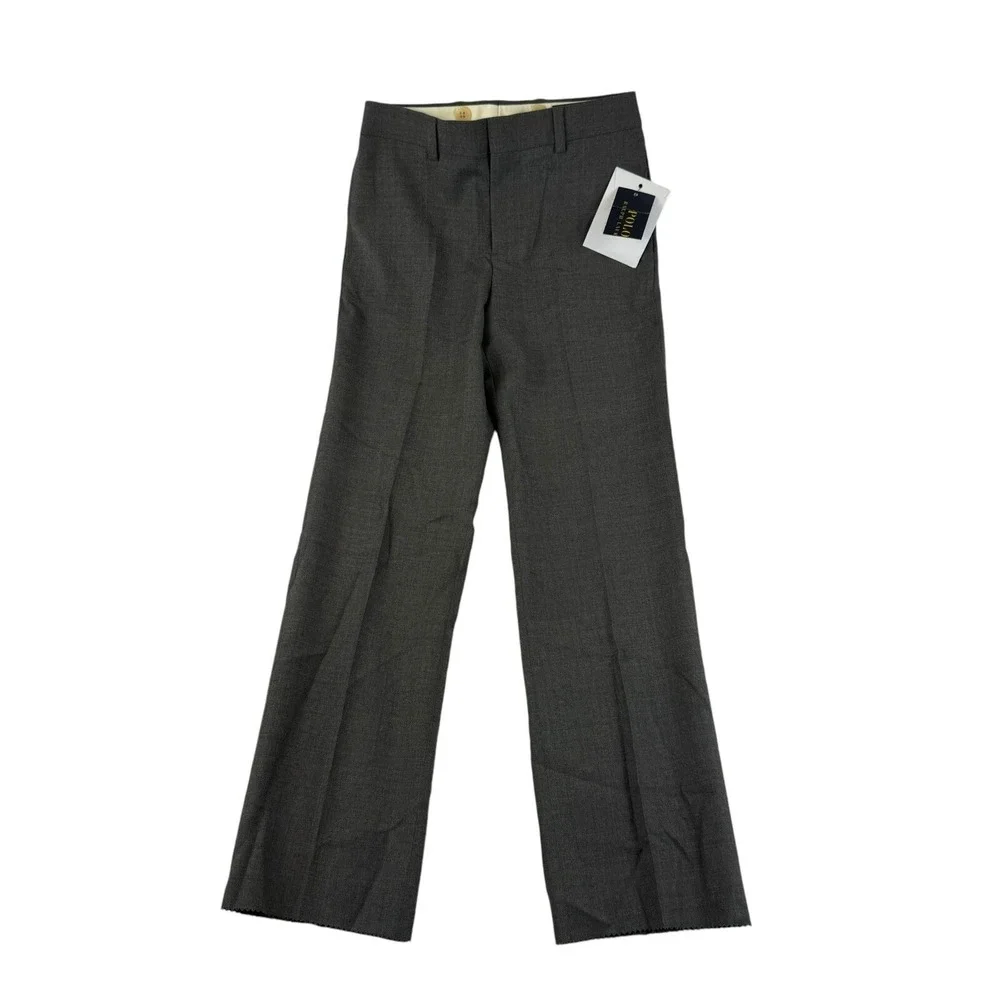 Polo Ralph Lauren Boys Gray Wool Italy Trouser Size 6 x Unfin NWT 175$